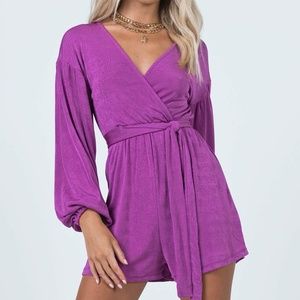Princess Polly Strike It Up Romper Purple